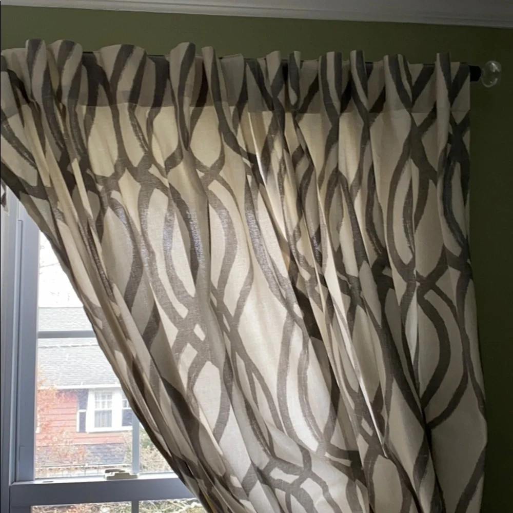 West Elm Curtain Panels - Cotton Scribble Lattice Hidden Tab 6-panels